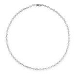 A VINTAGE DIAMOND LINE NECKLACE, CARTIER 1976 in 18ct white gold, comprising a single row of sixty-