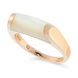 A MOTHER-OF-PEARL TRONCHETTO RING, BULGARI in 18ct rose gold, set with a panel of mother-of-pearl,