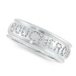 A DIAMOND BAND RING, BOUCHERON in 18ct white gold, inscribed with 'BOUCHERON' jewelled with round