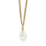 A NATURAL SALTWATER PEARL PENDANT AND CHAIN comprising of a natural saltwater pearl of 13mm x 9mm,