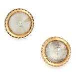 A PAIR OF DIAMOND STUD EARRINGS in 18ct yellow gold, each set with a central round cut diamond,