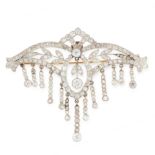 AN ANTIQUE DIAMOND BROOCH, CIRCA 1900 designed as a series of foliate motifs jewelled with old cut