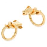 A PAIR OF SNAKE EARRINGS, BOUCHERON in 18ct yellow gold, each designed as the body of a snake