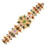 AN EXCEPTIONAL ANTIQUE HARDSTONE INTAGLIO AND ENAMEL BRACELET, 19TH CENTURY in high carat yellow
