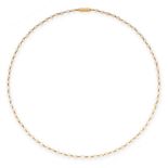 A PEARL CHAIN NECKLACE, EARLY 20TH CENTURY in yellow gold, comprising a single row of seventy-six