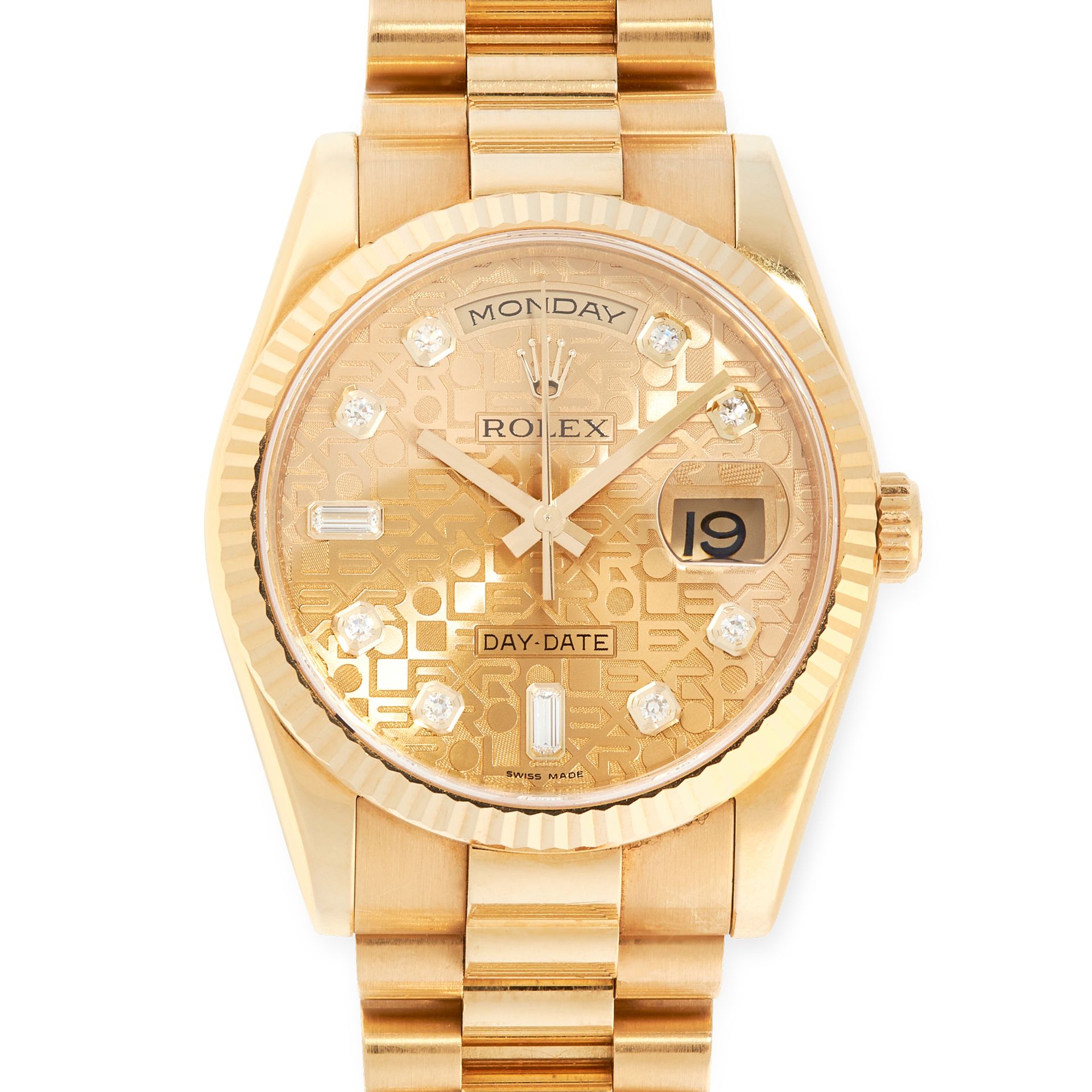 A ROLEX DAY DATE PRESIDENTIAL WRIST WATCH in 18ct yellow gold, with gold coloured Jubilee dial - Bild 2 aus 3