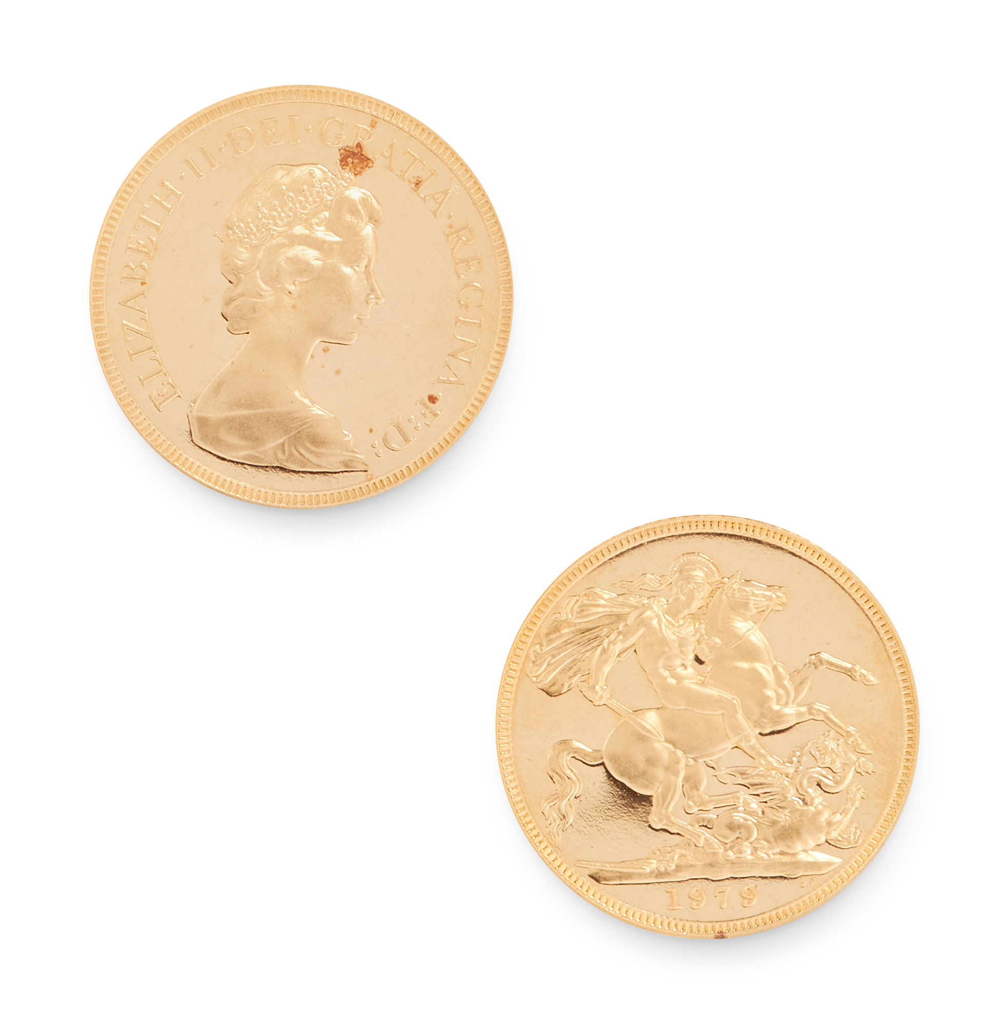 AN ANTIQUE ELIZABETH II FULL SOVEREIGN COIN in 22ct yellow gold, dated 1979, 8.0g.