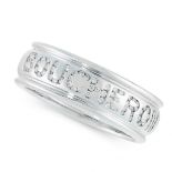 A VINTAGE SIGNATURE DIAMOND BAND RING, BOUCHERON in 18ct white gold, the bevelled band jewelled with