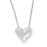 A DIAMOND HEART PENDANT AND CHAIN, TIFFANY & CO in platinum, the pendant in the form of a heart,