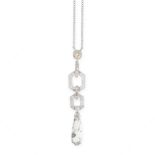 AN ART DECO DIAMOND PENDANT NECKLACE, EARLY 20TH CENTURY in platinum, formed of graduated