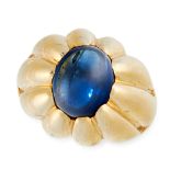 A SAPPHIRE DRESS RING, SABBADINI in 18ct yellow gold, set with a cabochon sapphire of 3.00 carats,