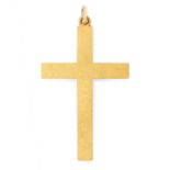 AN ANTIQUE CROSS PENDANT in yellow gold, in the form of a cross, marked indistinctly, 6.0cm, 5.7g.