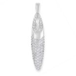 A DIAMOND PENDANT, CHIMENTO in 18ct white gold, designed as an elongated drop, set with pave set