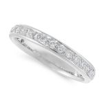 A DIAMOND ETERNITY RING in 18ct white gold, designed as a three quarter eternity, set with round cut