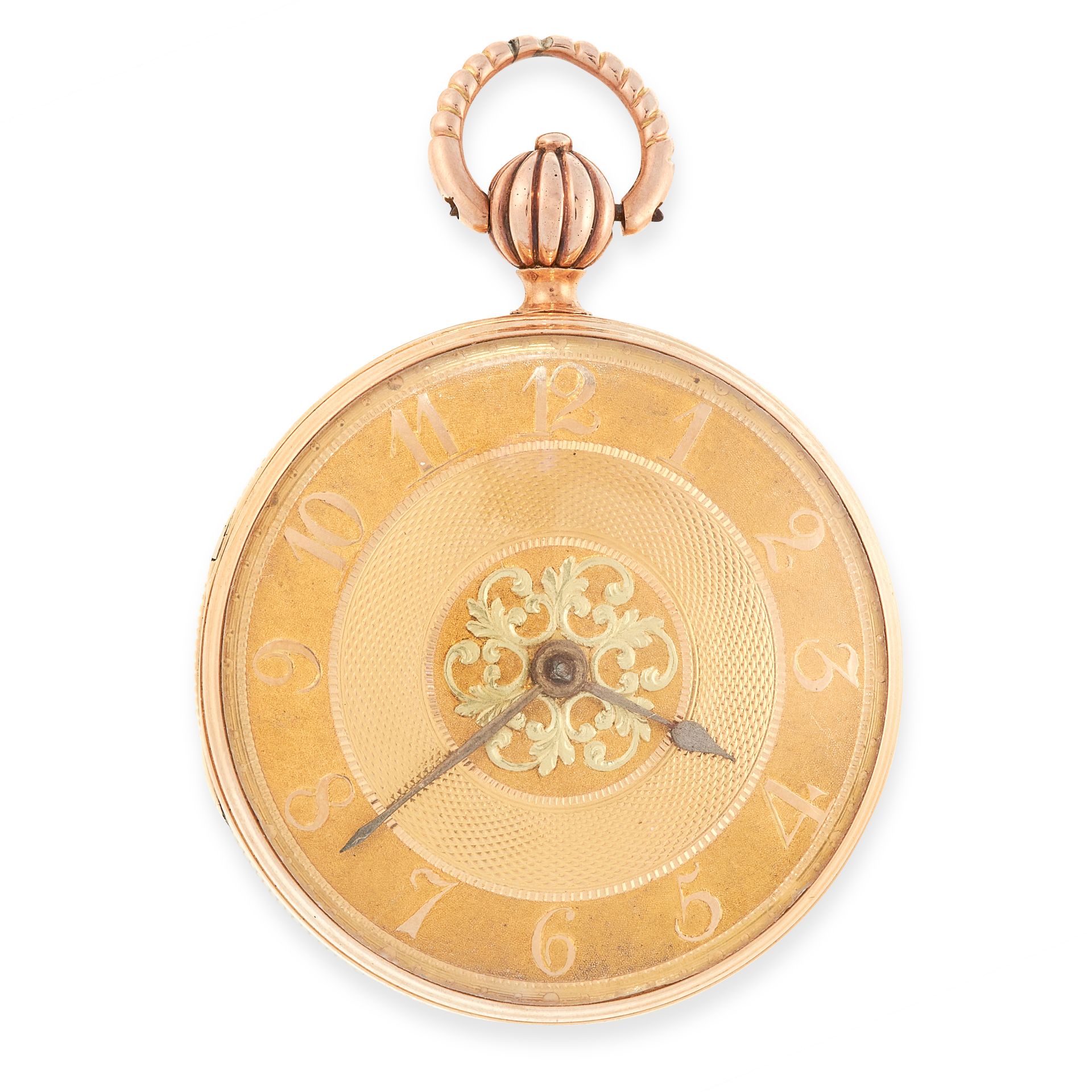 AN ANTIQUE GEORGIAN POCKET WATCH, 1812 in 18ct yellow gold, the circular body with chased foliage