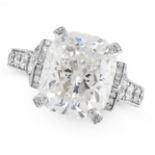 AN IMPORTANT 9.03 CARAT SOLITAIRE DIAMOND RING, CARTIER in platinum, set with a cushion cut