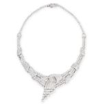 AN EXCEPTIONAL DIAMOND NECKLACE formed of a graduated series of multiple strands set with round
