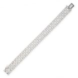 AN IMPORTANT ART DECO DIAMOND BRACELET, CARTIER CIRCA 1920 in 18ct white gold, formed of articulated