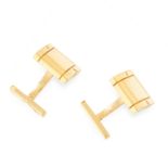 A PAIR OF VINTAGE PANTHERE DE CARTIER CUFFLINKS, CARTIER in 18ct yellow gold, the bevelled