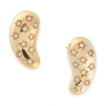 A PAIR OF DIAMOND BEAN CLIP EARRINGS, ELSA PERETTI FOR TIFFANY & CO in 18ct yellow gold, designed as