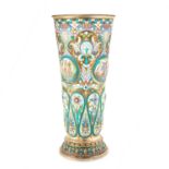 AN EXCEPTIONAL IMPERIAL RUSSIAN ENAMEL BEAKER / VASE, OVCHINNIKOV circa 1905, in 84 zolotnik silver,