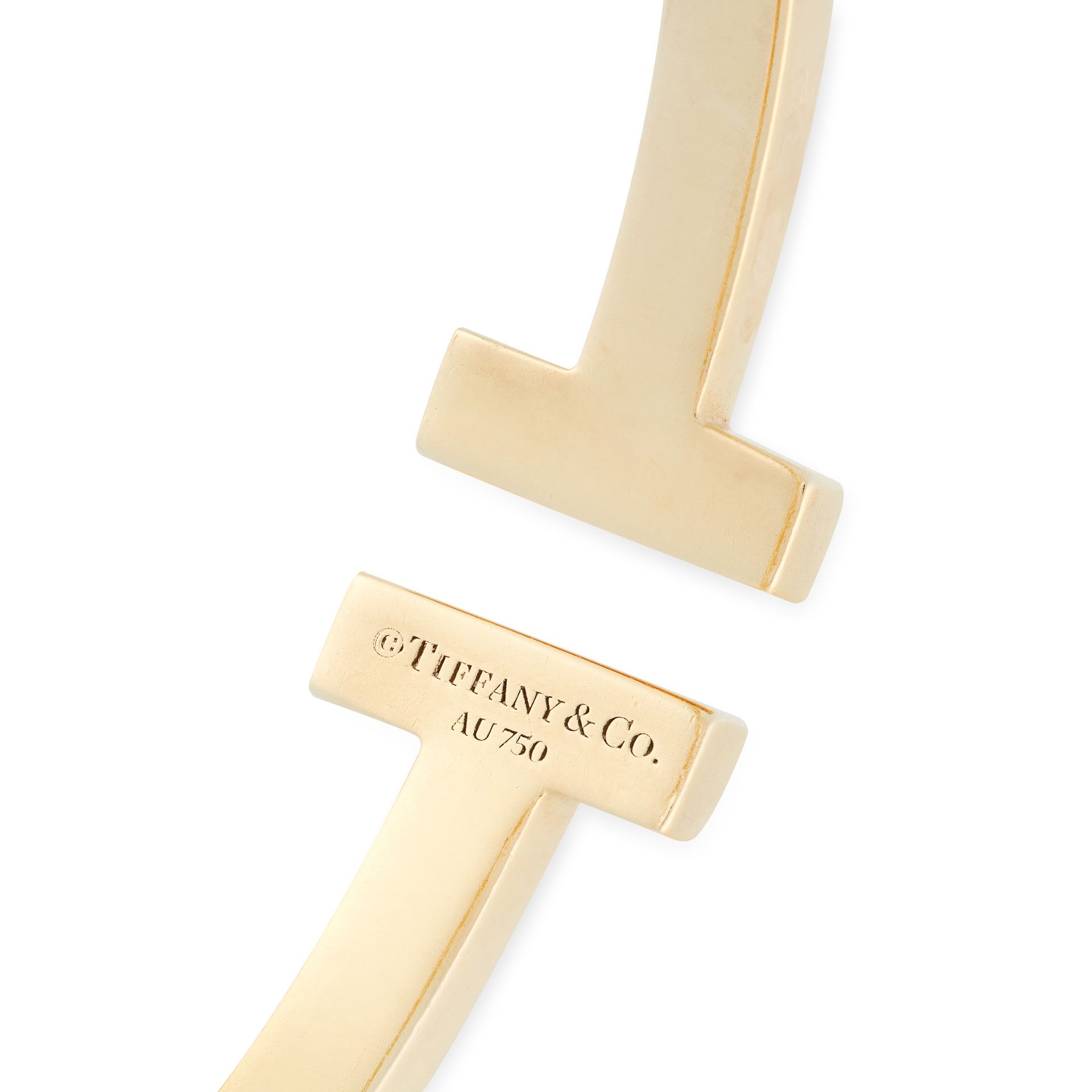 A T SQUARE BRACELET / BANGLE, TIFFANY & CO in 18ct yellow gold, the incomplete band terminated at - Bild 2 aus 2