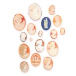 A MIXED LOT OF FIFTEEN CARVED CAMEOS