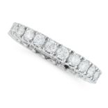 A DIAMOND ETERNITY BAND RING in white gold, designed as a full eternity, set with round cut diamonds