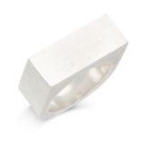 AN ARIA DRESS RING, GEORG JENSEN in sterling silver, designed with a flat rectangular face, signed