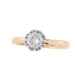 A SOLITAIRE DIAMOND DRESS RING in 18ct yellow gold, set with a round cut diamond of 0.75 carats,