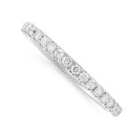 A DIAMOND ETERNITY RING designed as a full eternity, set with round cut diamonds, unmarked, size L /