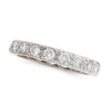 A DIAMOND ETERNITY BAND RING comprising a single row of round cut diamonds totalling 1.8-2.1 carats,