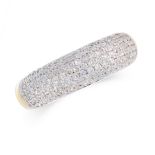 A DIAMOND BOMBE RING in 18ct yellow gold, in mini bombe design, set with 0.98 carats of pave set