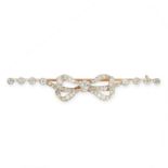 AN ANTIQUE DIAMOND BROOCH, EARLY 20TH CENTURY designed as a ribbon tied in a bow, set with old cut