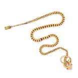 AN ANTIQUE GARNET AND PEARL SNAKE NECKLACE, 19TH CENTURY in yellow gold, designed as the body of a