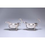 A PAIR OF GEORGE III SILVER SAUCE BOATS, CHARLES HOUGHAM, LONDON 1786