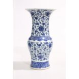 A CHINESE BLUE AND WHITE MING-STYLE VASE, 18TH CENTURY