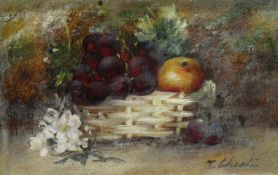 EARLY 20th CENTURY SCHOOL, STILL LIFE OF FRUIT AND FLOWERS IN A BASKET