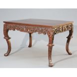 A CHINESE CARVED HARDWOOD TABLE, CIRCA 1900