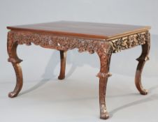 A CHINESE CARVED HARDWOOD TABLE, CIRCA 1900