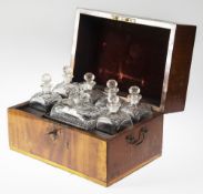 AN EARLY 19TH CENTURY MAHOGANY DECANTER BOX