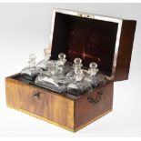 AN EARLY 19TH CENTURY MAHOGANY DECANTER BOX