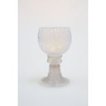 A VENETIAN AVENTURINE/OPALINE WINE GLASS, PROBABLY SALVIATI, MURANO