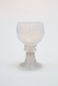 A VENETIAN AVENTURINE/OPALINE WINE GLASS, PROBABLY SALVIATI, MURANO