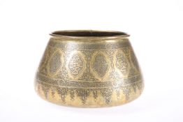 A PERSIAN BRASS BOWL, IN THE ISLAMIC TASTE, 18TH/19TH CENTURY