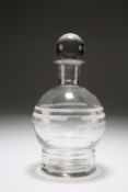 AN ETCHED BLOWN-GLASS DECANTER, c. 1930
