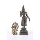 TWO BRONZE FIGURES OF LAKSHMI