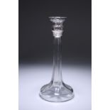 AN 18TH CENTURY HOLLOW-STEM GLASS CANDLESTICK