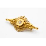 A VICTORIAN DIAMOND SET SWEETHEART BROOCH