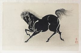 THREE JAPANESE WOODBLOCK PRINTS OF HORSES, EARLY 20TH CENTURY